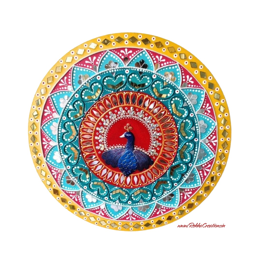Lippan Art - Royal Peacock Mandala